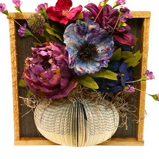 Rustic Box Framed Vase w/Floral - F
