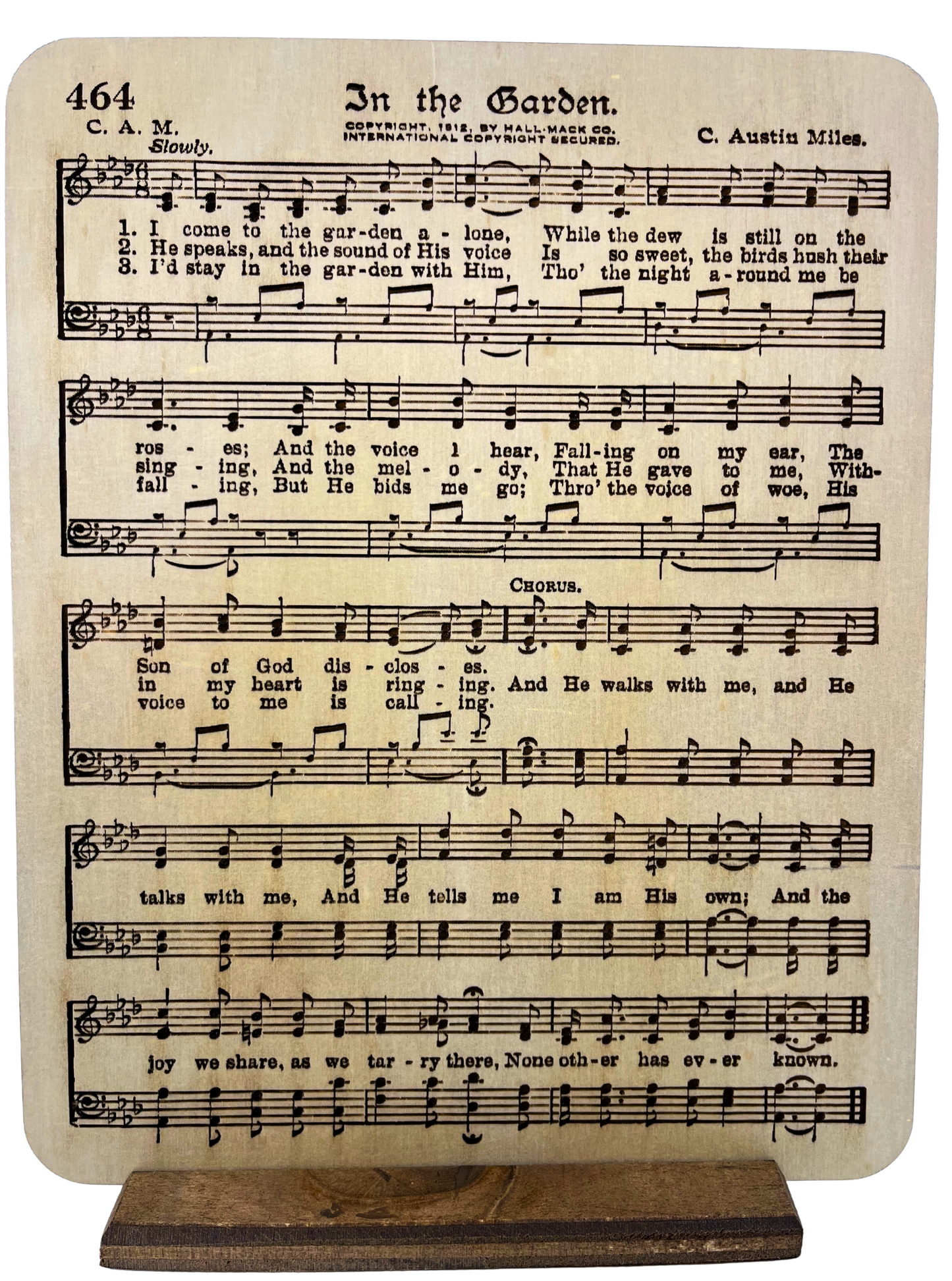 Engraved Hymn 8x10 - In the Garden