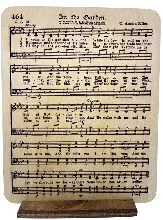 Engraved Hymn 8x10 - In the Garden