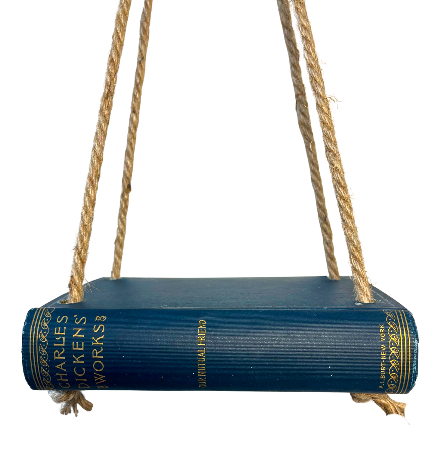 Hanging "Book" Shelf - Vintage Dickens Blue