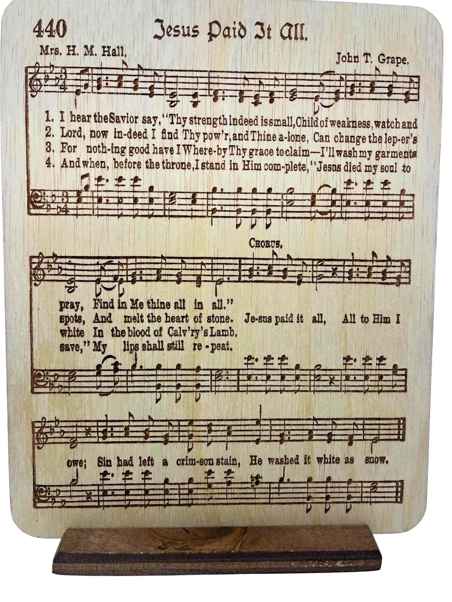 Engraved Music 8x10 - Jesus Paid it All