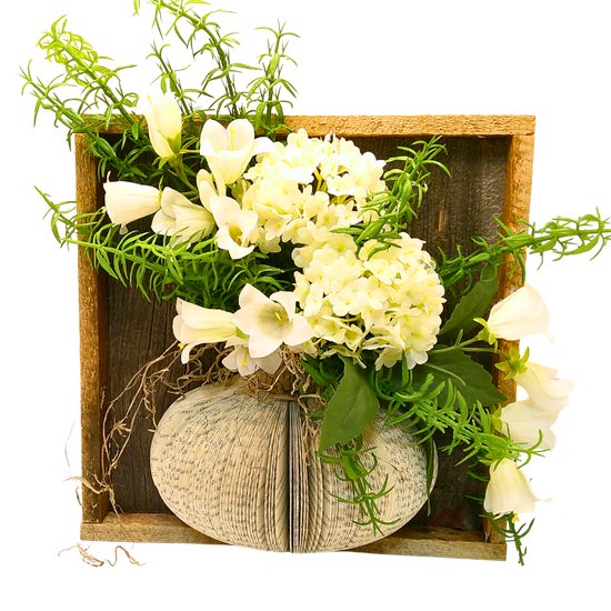 Rustic Box Framed Vase w/Floral - H
