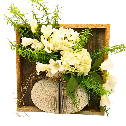 Rustic Box Framed Vase w/Floral - H