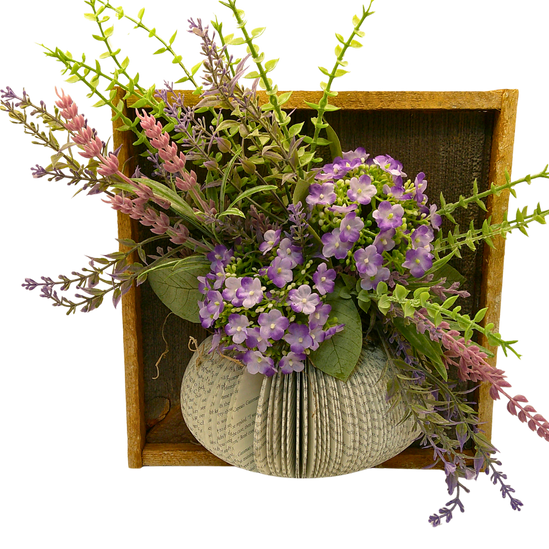 Rustic Box Framed Vase w/Floral - I