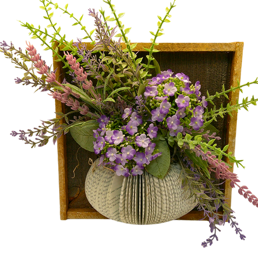 Rustic Box Framed Vase w/Floral - I