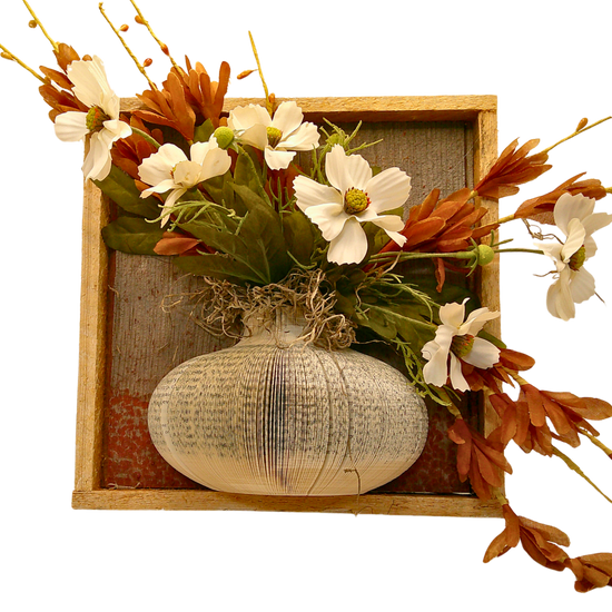 Rustic Box Framed Vase w/Floral - L