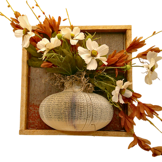 Rustic Box Framed Vase w/Floral - L