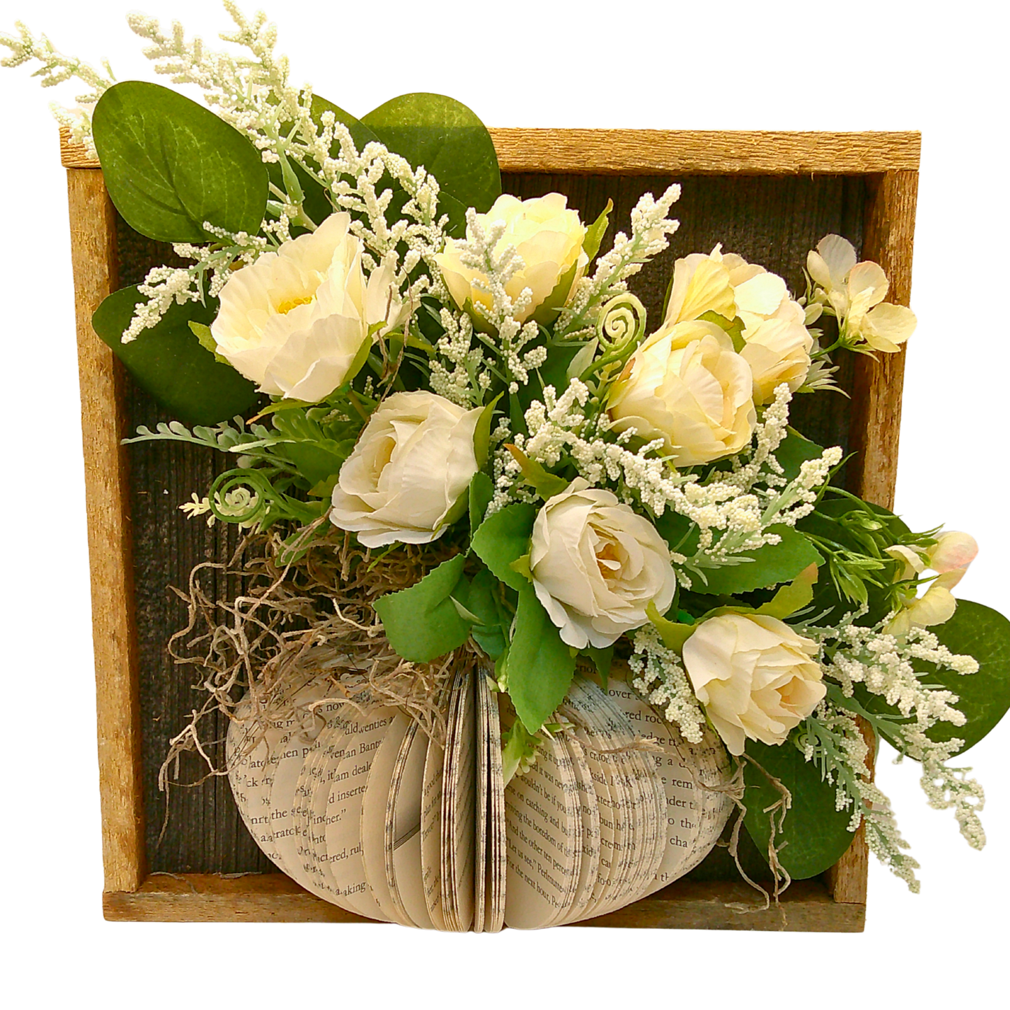 Rustic Box Framed Vase w/Floral - A