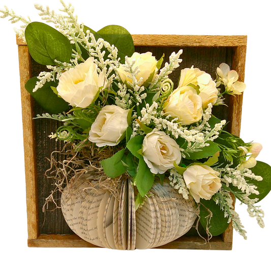 Rustic Box Framed Vase w/Floral - A