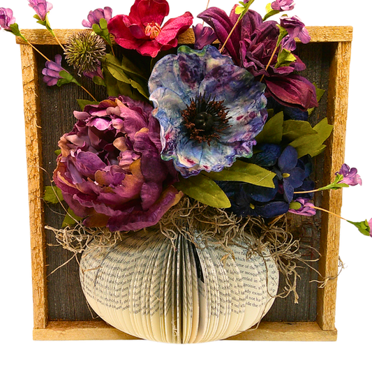Rustic Box Framed Vase w/Floral - F