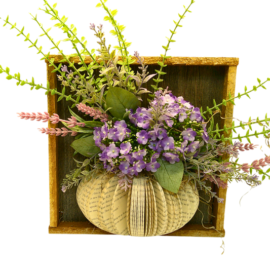 Rustic Box Framed Vase w/Floral - G