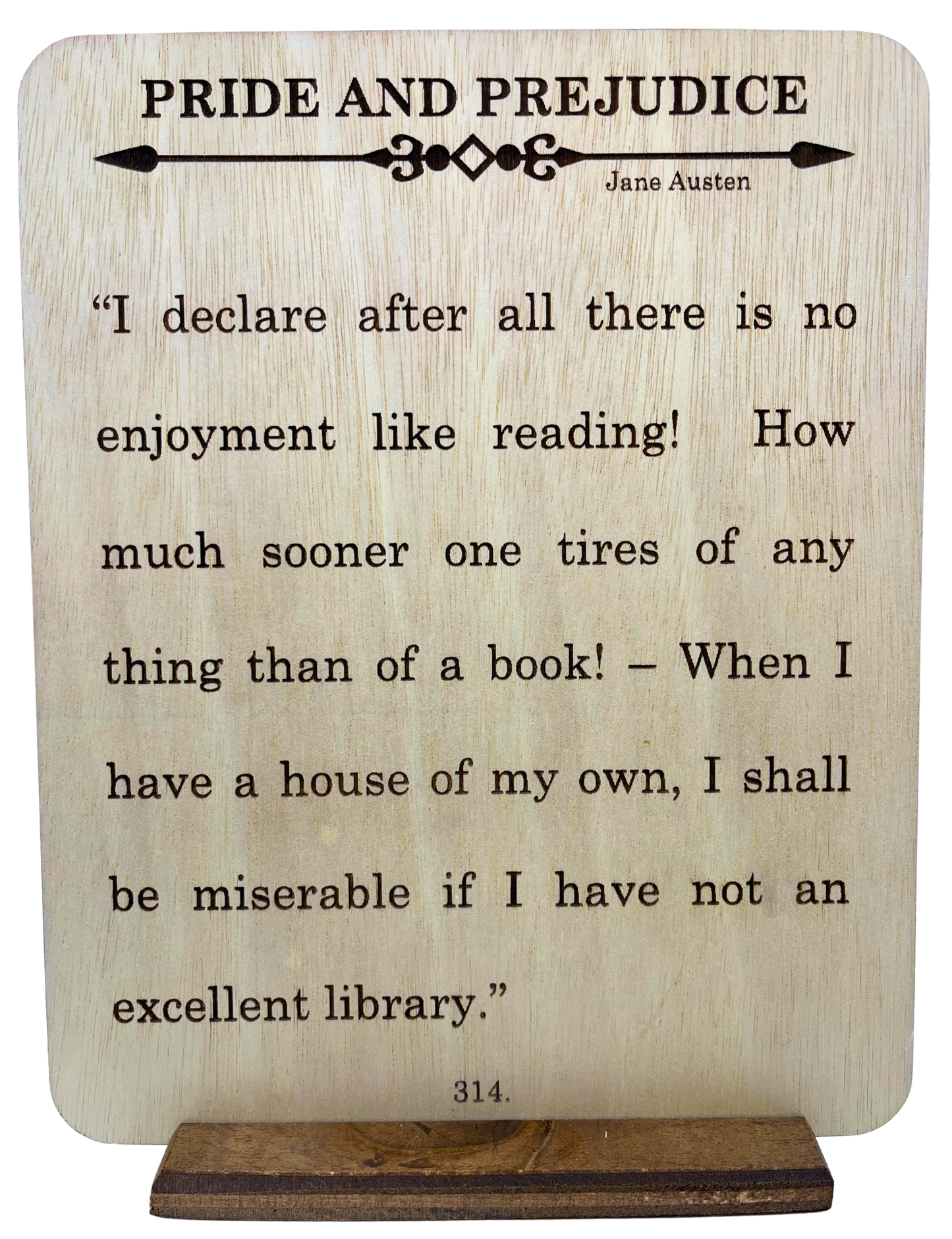 Engraved Quote 8x10 - Pride and Prejudice