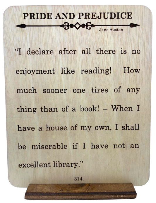 Engraved Quote 8x10 - Pride and Prejudice