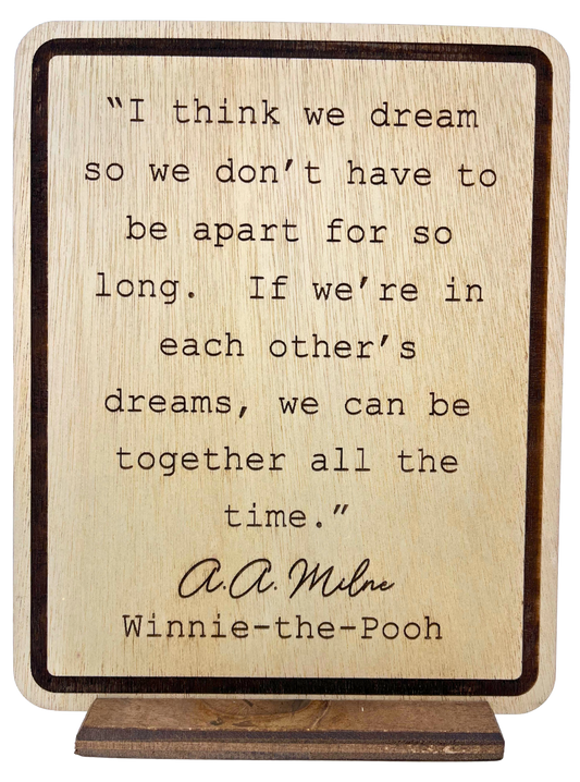 Engraved Quote 8x10 - Winnie-the-Pooh "dream"