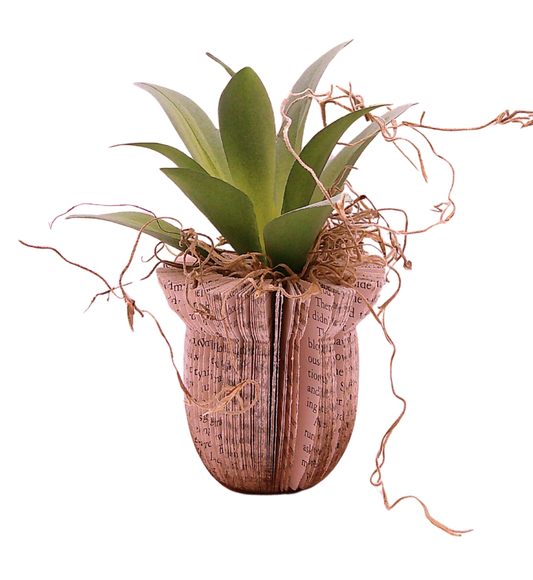 Literary Plant Pot w/Faux Plant - Small B