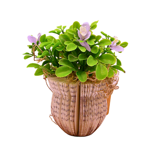 Literary Plant Pot w/Faux Plant - Medium A